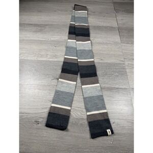 Smartwool Skinny Scarf Wool Geometric Color Block Black Gray 72" x 4" Merino